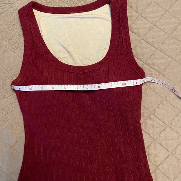 NWT - OGL Wide Rib Scoop Brami Tank - Deep Red - Picture 2 of 4